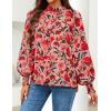 ZESICA Women’s Floral Print Blouse 2026 Long Sleeve Button Down Casual Fall Boho Oversized Tops Shirts(Vintage Pink)