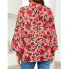 ZESICA Women’s Floral Print Blouse 2026 Long Sleeve Button Down Casual Fall Boho Oversized Tops Shirts(Vintage Pink)