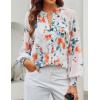 ZESICA Women’s Floral Print Blouse 2026 Long Sleeve Button Down Casual Fall Boho Oversized Tops Shirts(White)
