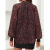 ZESICA Women’s Floral Print Blouse 2026 Long Sleeve Button Down Casual Fall Boho Oversized Tops Shirts(Wine Red)