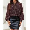 ZESICA Women’s Floral Print Blouse 2026 Long Sleeve Button Down Casual Fall Boho Oversized Tops Shirts(Wine Red)