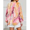 ZESICA Women’s Floral Print Blouse 2026 Long Sleeve Button Down Casual Fall Boho Oversized Tops Shirts(Yellow Purple)