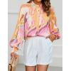 ZESICA Women’s Floral Print Blouse 2026 Long Sleeve Button Down Casual Fall Boho Oversized Tops Shirts(Yellow Purple)