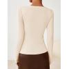ZESICA Women’s Long Sleeve Asymmetrical Neck Ruched Slim Fit Shirts 2026 Fall Fashion Casual Tee Going Out Tops(Apricot)