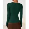 ZESICA Women’s Long Sleeve Asymmetrical Neck Ruched Slim Fit Shirts 2026 Fall Fashion Casual Tee Going Out Tops(Green)