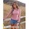 ZESICA Women’s Long Sleeve Asymmetrical Neck Ruched Slim Fit Shirts 2026 Fall Fashion Casual Tee Going Out Tops(Pink)