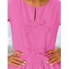 ZESICA Women’s Long Sleeve Babydoll Tops Crewneck Tie Front Casual Loose Ruffle Flowy Peplum Shirts 2026 Fall Blouses(Hot Pink)