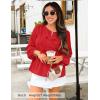 ZESICA Women’s Long Sleeve Babydoll Tops Crewneck Tie Front Casual Loose Ruffle Flowy Peplum Shirts 2026 Fall Blouses(Red)