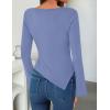 ZESICA Women’s Long Sleeve Cowl Neck Shirts Slim Fit Going Out Y2k Tops Blouses 2026 Spring Outfits Fashion Clothes(Dustyblue)