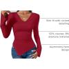 ZESICA Women’s Long Sleeve Cowl Neck Shirts Slim Fit Going Out Y2k Tops Blouses 2026 Spring Outfits Fashion Clothes(Red)