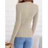 ZESICA Women’s Long Sleeve Crewneck Shirts 2026 Spring Ribbed Knit Sweater Slim Fitted Casual Basic Tee Tops(Almond)