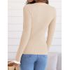 ZESICA Women’s Long Sleeve Crewneck Shirts 2026 Spring Ribbed Knit Sweater Slim Fitted Casual Basic Tee Tops(Apricot)