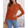 ZESICA Women’s Long Sleeve Crewneck Shirts 2026 Spring Ribbed Knit Sweater Slim Fitted Casual Basic Tee Tops(Caramel)
