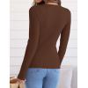ZESICA Women’s Long Sleeve Crewneck Shirts 2026 Spring Ribbed Knit Sweater Slim Fitted Casual Basic Tee Tops(Coffee)