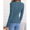 ZESICA Women’s Long Sleeve Crewneck Shirts 2026 Spring Ribbed Knit Sweater Slim Fitted Casual Basic Tee Tops(Darkblue)