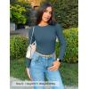 ZESICA Women’s Long Sleeve Crewneck Shirts 2026 Spring Ribbed Knit Sweater Slim Fitted Casual Basic Tee Tops(Darkblue)