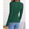 ZESICA Women’s Long Sleeve Crewneck Shirts 2026 Spring Ribbed Knit Sweater Slim Fitted Casual Basic Tee Tops(Darkgreen)