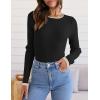 ZESICA Women’s Long Sleeve Crewneck Shirts 2026 Spring Ribbed Knit Sweater Slim Fitted Casual Basic Tee Tops(Dim)