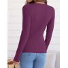 ZESICA Women’s Long Sleeve Crewneck Shirts 2026 Spring Ribbed Knit Sweater Slim Fitted Casual Basic Tee Tops(Fuchsia)