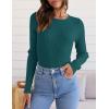 ZESICA Women’s Long Sleeve Crewneck Shirts 2026 Spring Ribbed Knit Sweater Slim Fitted Casual Basic Tee Tops(Green)