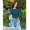 ZESICA Women’s Long Sleeve Crewneck Shirts 2026 Spring Ribbed Knit Sweater Slim Fitted Casual Basic Tee Tops(Green)