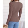 ZESICA Women’s Long Sleeve Crewneck Shirts 2026 Spring Ribbed Knit Sweater Slim Fitted Casual Basic Tee Tops(Mocha)