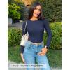 ZESICA Women’s Long Sleeve Crewneck Shirts 2026 Spring Ribbed Knit Sweater Slim Fitted Casual Basic Tee Tops(Navy)