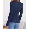 ZESICA Women’s Long Sleeve Crewneck Shirts 2026 Spring Ribbed Knit Sweater Slim Fitted Casual Basic Tee Tops(Navy)