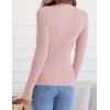 ZESICA Women’s Long Sleeve Crewneck Shirts 2026 Spring Ribbed Knit Sweater Slim Fitted Casual Basic Tee Tops(Pink)