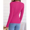 ZESICA Women’s Long Sleeve Crewneck Shirts 2026 Spring Ribbed Knit Sweater Slim Fitted Casual Basic Tee Tops(Rose)
