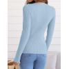 ZESICA Women’s Long Sleeve Crewneck Shirts 2026 Spring Ribbed Knit Sweater Slim Fitted Casual Basic Tee Tops(Sky)