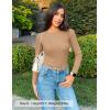 ZESICA Women’s Long Sleeve Crewneck Shirts 2026 Spring Ribbed Knit Sweater Slim Fitted Casual Basic Tee Tops(Toffee)