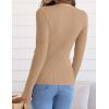ZESICA Women’s Long Sleeve Crewneck Shirts 2026 Spring Ribbed Knit Sweater Slim Fitted Casual Basic Tee Tops(Toffee)