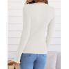 ZESICA Women’s Long Sleeve Crewneck Shirts 2026 Spring Ribbed Knit Sweater Slim Fitted Casual Basic Tee Tops(White)