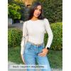 ZESICA Women’s Long Sleeve Crewneck Shirts 2026 Spring Ribbed Knit Sweater Slim Fitted Casual Basic Tee Tops(White)