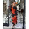 ZESICA Women’s Long Sleeve Floral Maxi Dress 2026 Fall Off Shoulder Bodycon Ruched Mesh Cocktail Wedding Guest Dresses(Tangerine)