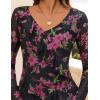 ZESICA Women’s Long Sleeve Floral Shirts V Neck Going Out Ruffle Tops Blouses 2026 Fall Fashion Clothes Outfits(Blackrose)