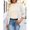 ZESICA Women’s Long Sleeve Shirts 2026 Spring Mock Neck Ribbed Slim Fit Tops Basic Tees Dressy Casual Outfits Clothes(Ivory)