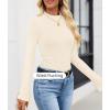 ZESICA Women’s Long Sleeve Shirts 2026 Spring Mock Neck Ribbed Slim Fit Tops Basic Tees Dressy Casual Outfits Clothes(Ivory)