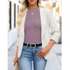 ZESICA Women’s Long Sleeve Shirts 2026 Spring Mock Neck Ribbed Slim Fit Tops Basic Tees Dressy Casual Outfits Clothes(Purple)