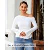 ZESICA Women’s Off Shoulder Tops Bell Long Sleeve Shirts 2026 Spring Trendy Going Out Ruched Tight Fitted Y2K Clothes(White)