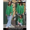 ZESICA Womens Scoop Neck 3/4 Length Sleeve Tops 2026 Casual Tie Front Ruffle Tiered Loose Tunic Shirts Blouses Fall Outfits(Green)