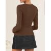ZESICA Women’s Spring Square Neck Blazers 2026 Casual Long Sleeve Button Up Work Business Fitted Blazer Jackets(Brown)