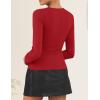 ZESICA Women’s Spring Square Neck Blazers 2026 Casual Long Sleeve Button Up Work Business Fitted Blazer Jackets(Red)