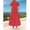 ZESICA Women’s Summer Casual Maxi Dress 2026 Puff Short Sleeve V Neck Ruffle Tiered Flowy Boho Beach Dresses(Watermelon)