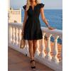 ZESICA Women’s Summer Flutter Short Sleeve Mini Dress 2026 V Neck Hollow Out Eyelet A Line Swing Beach Short Sundress(Black)