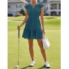 ZESICA Women’s Summer Flutter Short Sleeve Mini Dress 2026 V Neck Hollow Out Eyelet A Line Swing Beach Short Sundress(Teal)