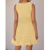 ZESICA Women’s Summer Sleeveless Mini Dress V Neck Hollow Out Eyelet Flowy A Line Beach Vacation Party Short Dresses(Lightyellow)