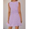 ZESICA Women’s Summer Sleeveless Mini Dress V Neck Hollow Out Eyelet Flowy A Line Beach Vacation Party Short Dresses(Purple)