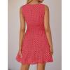 ZESICA Women’s Summer Sleeveless Mini Dress V Neck Hollow Out Eyelet Flowy A Line Beach Vacation Party Short Dresses(Watermelon)